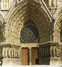 Реймский собор. Перспективный портал западного фасада.