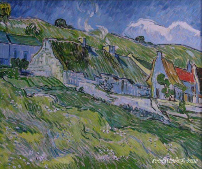 Country Houses with Thatched Roofs Auvers-sur-Oise. Van Gogh