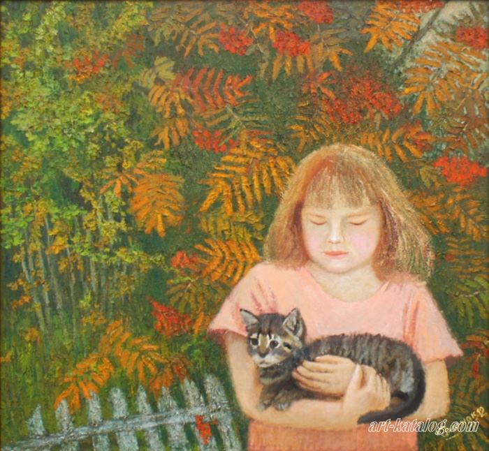 Girl with Kitten