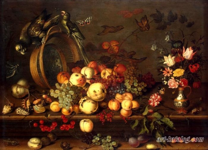 Still Life with Fruit and Flowers. Balthasar van der Ast