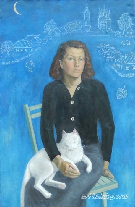Self-portrait with a cat