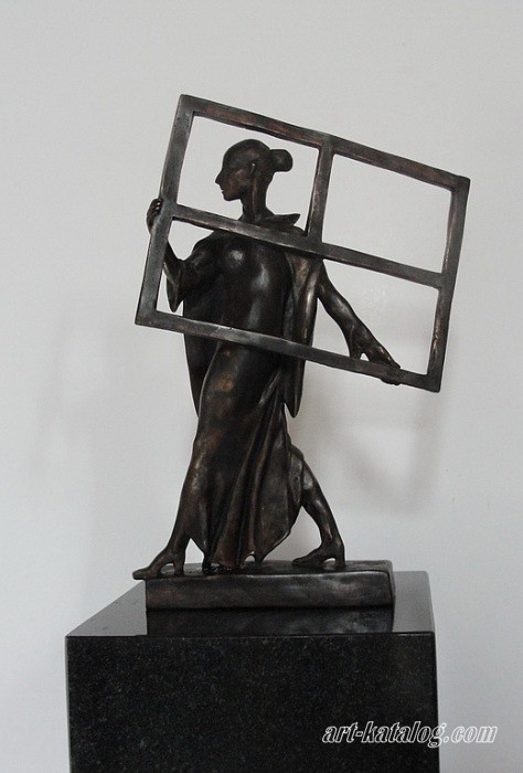 Bronze statuette The girl with the subframe
