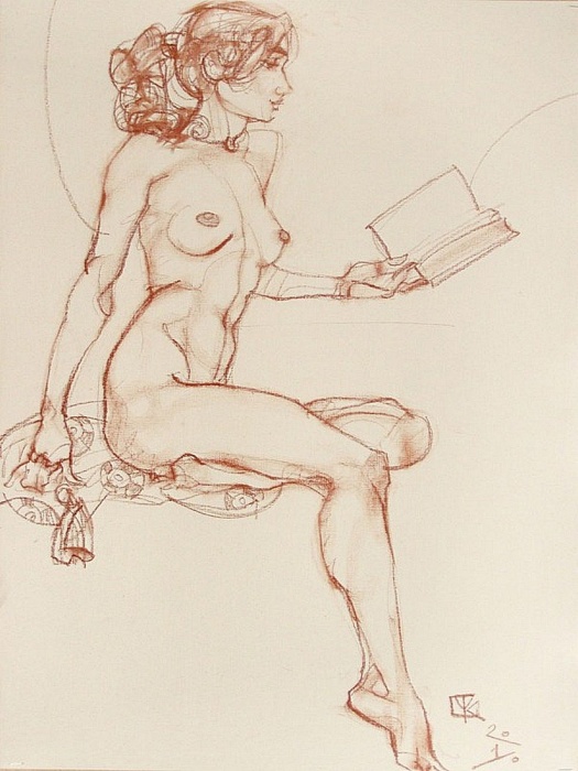 Nude with a book