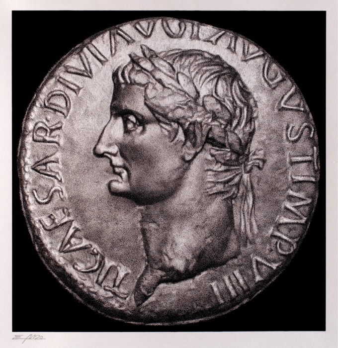 Denarius of Caesar. Tiberius