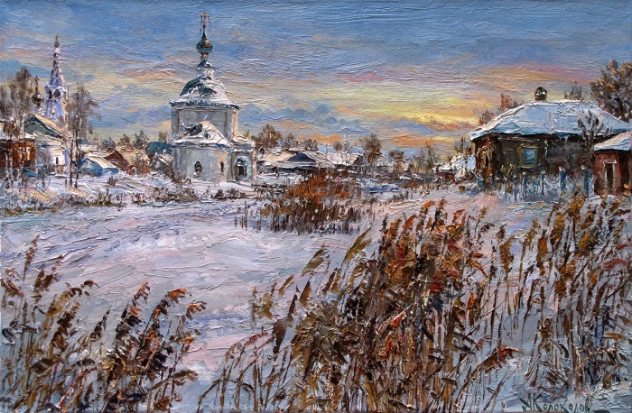 Winter evening in Suzdal