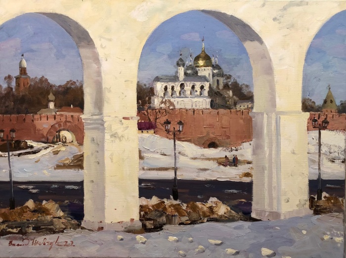 Великий Новгород. Вид с торговой стороны на Кремль