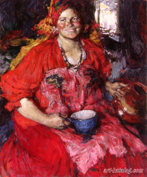 Girl with a jug. Abram Arkhipov
