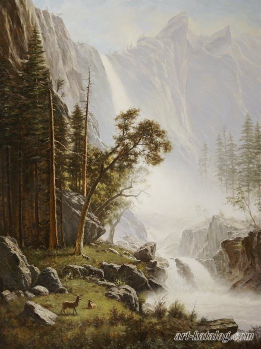 Bridal Veil Falls, Yosemite. Albert Bierstadt